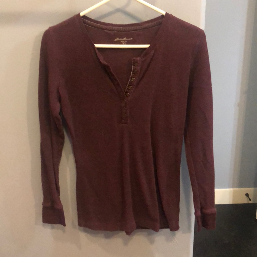 Purple waffle knit top